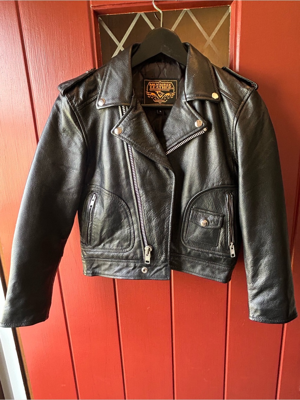 Kids Classic Black Milwaukee Leather Motorcycle Jacket